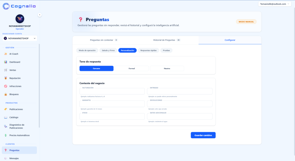 Configuración IA